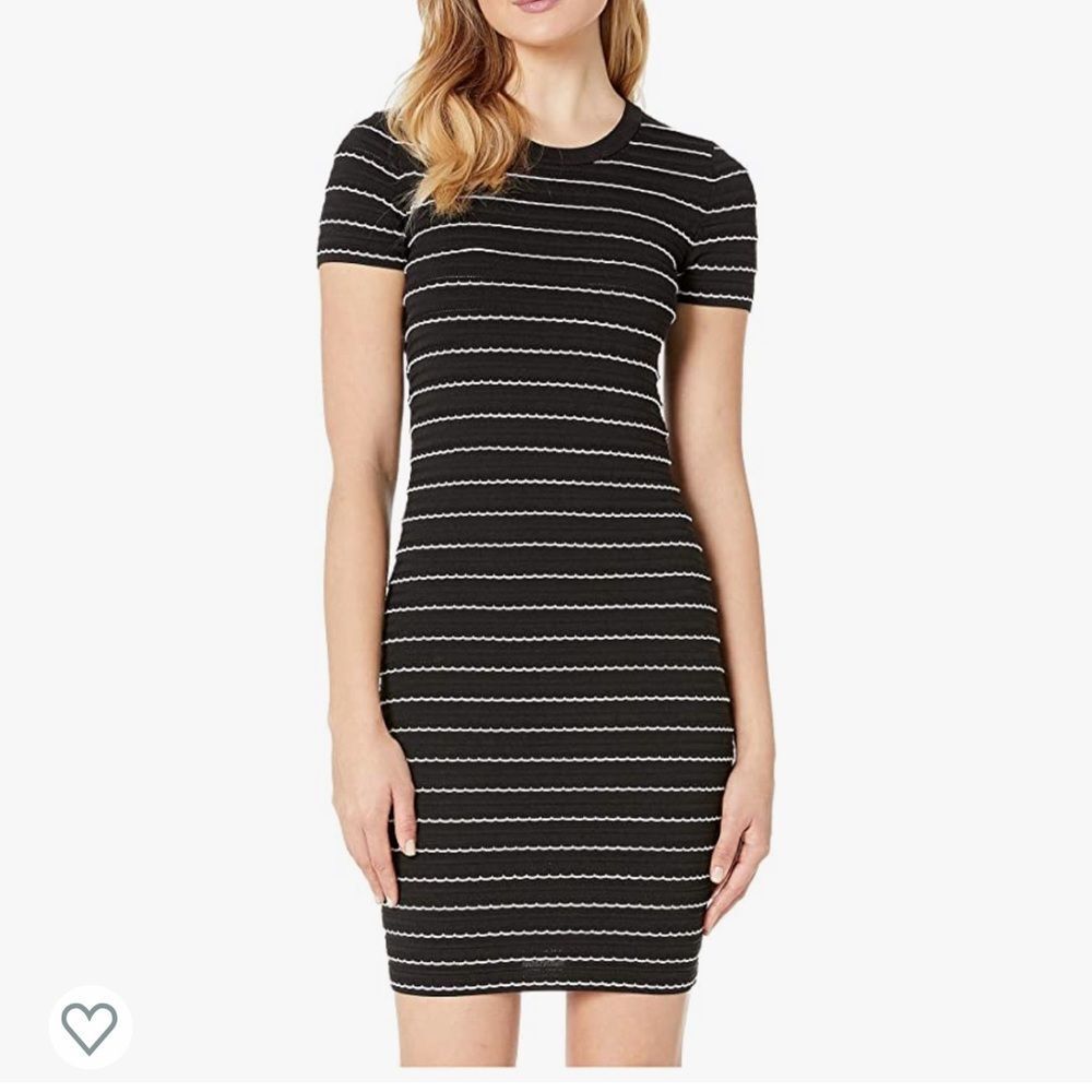 Michael Kors Tipped Scallop Dress Black/White L